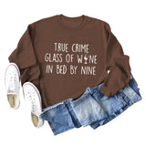 TRUE CRIME GLASS OF WINE Langarmpullover mit Buchstaben auf der Rückseite für Mädchen