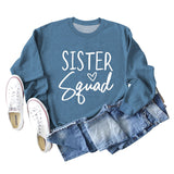 Sister Squad Love Bottom, Lockerer Rundhalsausschnitt, Lange Ärmel, Große Größe Sweatshirt Damen