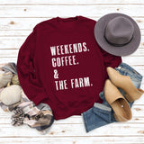 WEEK-END CAFÉ Col Rond Pull Ample à Manches Longues Femme
