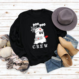 BOO BOO CREW Lettre Lâche Automne/Hiver Bas Manches Longues Pull Femme