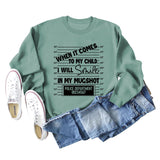 WHEN IT COMES TO MY Letter Fashion Loose Long-sleeved Sweater Girl