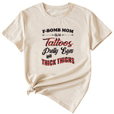 Großes Damen-T-Shirt mit F-Bomb-Mom-Motiv und Tattos
