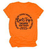 T-shirt ample à manches courtes et col rond pour filles, ratio de voyage, lettre