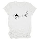 Magical Simple Pattern Casual Woman Crewneck Short Sleeve Top