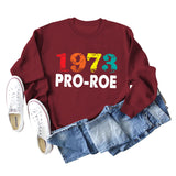 1973 PRO ROE Letter Ladies Bottoming Long Sleeve Sweater