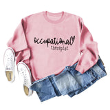 Ergotherapeutin Rundhals Brief Herz Pullover Lose Langarm Weibliche