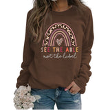 VOIR LA LETTRE ABLE NOT IMPRIMÉ LÉOPARD LOVE CREWNECK SWEAT-SHIRT À MANCHES LONGUES FEMME