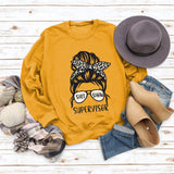 T-shirt col rond avec lettres pour femmes, pull ample imprimé Shit Show