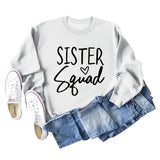 Sister Squad Love Bottom, Lockerer Rundhalsausschnitt, Lange Ärmel, Große Größe Sweatshirt Damen