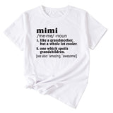 Damen-Hemd mit englischem Buchstaben „Mimi“, lässig, Rundhalsausschnitt, lockeres Kurzarmhemd
