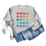Pull ample à col rond imprimé Love pour femmes, grandes manches longues