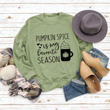 PUMPKIN SPICE IS MY LETTER LOVE PUMPKIN Rundhalsausschnitt Langarm-Sweatshirt für Damen in Übergröße