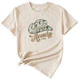 T-shirt à manches courtes et col rond Howdy Funny Graphic