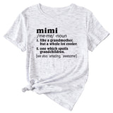 Damen-Hemd mit englischem Buchstaben „Mimi“, lässig, Rundhalsausschnitt, lockeres Kurzarmhemd