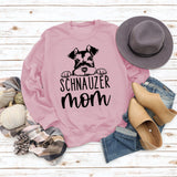SCHNAUZER MOM Rundhals Brief frauen Sweatshirt Druck Lose Langarm