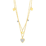 Cold Wind Double Layer Titanium Steel Necklace Female Hip Hop Love Clavicle Chain