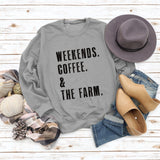 WEEK-END CAFÉ Col Rond Pull Ample à Manches Longues Femme
