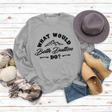 What Would Beth Duttonwish Autumn and Winter Long-sleeved Letter Casual Sweater