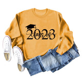 Klasse von 2023 Hut Buchstaben Bottoming Langärmeliger Pullover für Frauen Auf Lager