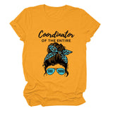 Koordinator des gesamten stilvollen Kurzarm-T-Shirts mit Rundhalsausschnitt