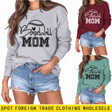 Baseball Mom Baseball Brief Druck Herbst/Winter Baseball Langarm Plus Größe Pullover Mädchen