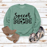 Pull simple à col rond et manches longues, pull ample imprimé maman de football