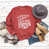 ITS TIME WE TAKE Letters Autumn and Winter Round Neck Fashion Tops Long-sleeved Sweater Women