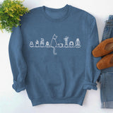 Rundhals-Oberteile, langärmliges, bedrucktes, lockeres Sweatshirt