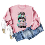 2023 SENIOR MOM Bowknot Letter Loose bottomed Long Sleeve Oversize Sweater
