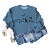 Tante amour lettre impression mode support à manches longues pull ample femmes