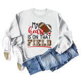 Mon cœur est sur ce terrain Sweat-shirt ample pour femmes