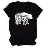 Hauts pour femmes Mama Bear T-shirt décontracté à manches courtes avec lettre pour femme