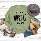 STAY HUMBST LE HARD Letters Loose Long-sleeved Large Size Sweater Women