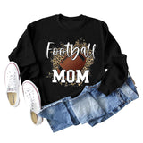 FOOTBALL MOM LETTERS Leopard Underlay Langarm Oversized Pullover Mädchen
