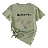 Damen-T-Shirt mit Aufschrift „I Don't Give A Funny Pattern“, lässig, kurzärmelig
