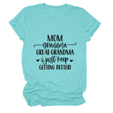 MOM GRANDMA GREAt FASHION LEttER CREWNECK SHORt SLEEVE T-SHIRt WOMENT-Shirt