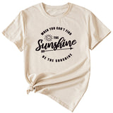 Wenn Sie das kurzärmlige T-Shirt mit Rundhalsausschnitt und Buchstaben-Print nicht finden können