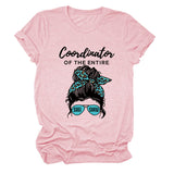 Koordinator des gesamten stilvollen Kurzarm-T-Shirts mit Rundhalsausschnitt