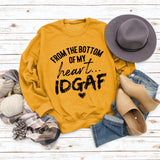 Von unten Buchstaben Rundhals Damen Tops Langärmeliges Bedrucktes Loses Sweatshirt