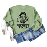 Not Today – Lockerer, langärmliger Pullover mit Vecna-Buchstaben-Aufdruck