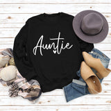 Round Neck Fashion Letter Women's Top Long Sleeve Auntie Printed Loose Sweater