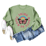 THINK HAPPY BE HAPPY LANGÄRMELIGES SWEATSHIRT MIT SCHMETTERLINGS-MONOGRAMM-PRINT