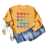 Pull ample à col rond imprimé Love pour femmes, grandes manches longues