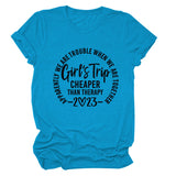 T-shirt ample à manches courtes et col rond pour filles, ratio de voyage, lettre