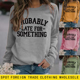 Rundhals-Sweatshirt mit Buchstaben für Damen, langärmelig, wahrscheinlich mit Aufdruck, lockeres Sweatshirt