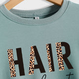 HAIR Stylist Letter Print Langarm Herbst und Winter Bottoming T-Shirt Rundhals Pullover Shirt