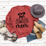 SCHNAUZER MOM Rundhals Brief frauen Sweatshirt Druck Lose Langarm