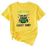 C'est ma chemise porte-bonheur, motif amusant, col rond, manches courtes, femme