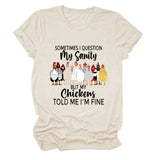 SOMETIMES QUESTION MY Sommer-T-Shirt mit Buchstaben und kurzen Ärmeln, bedruckt mit Rundhalsausschnitt