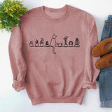 Rundhals-Oberteile, langärmliges, bedrucktes, lockeres Sweatshirt